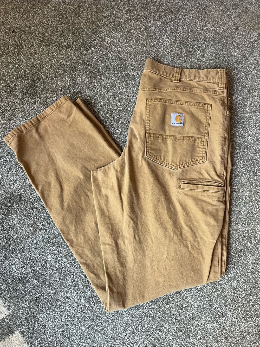 Carhartt Men's Brown Relaxed Work Jeans with Utility Pocket